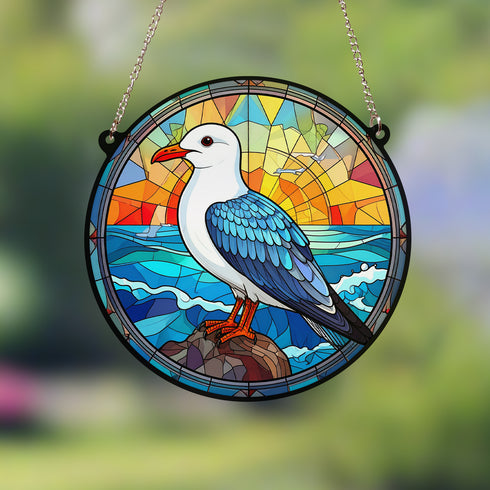 Seagull Stained Glass Effect Suncatcher